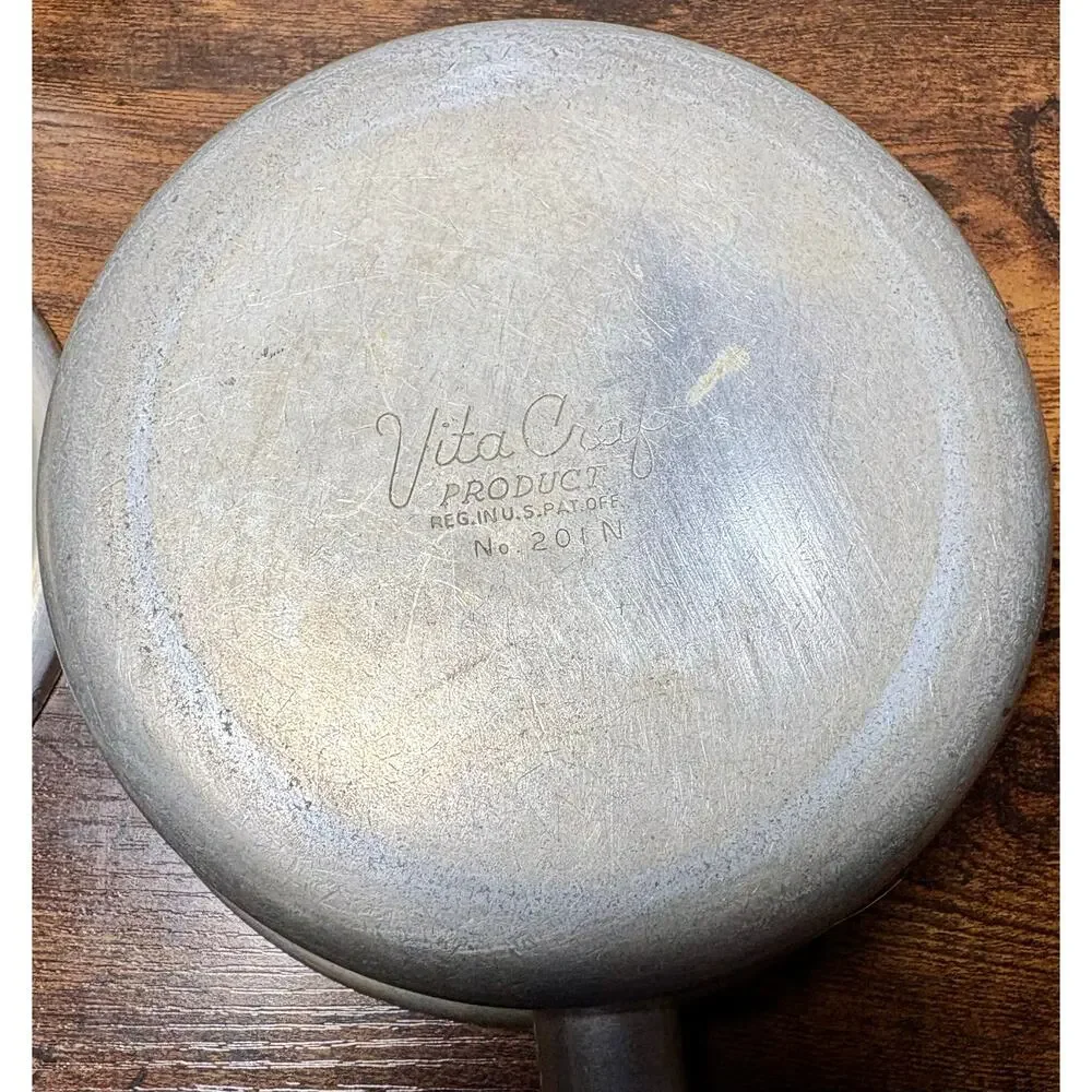 Vintage Vita Craft Aluminum Sauce Pan Set #201N & #200N Made In USA Mid-century